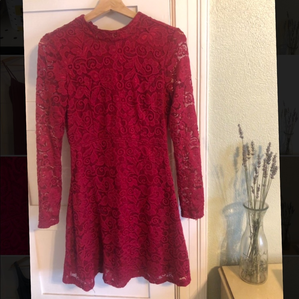 Ila Ila Red Lace Skater Dress